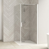 Smart Design Pivot Door with Side Panel, white profiles